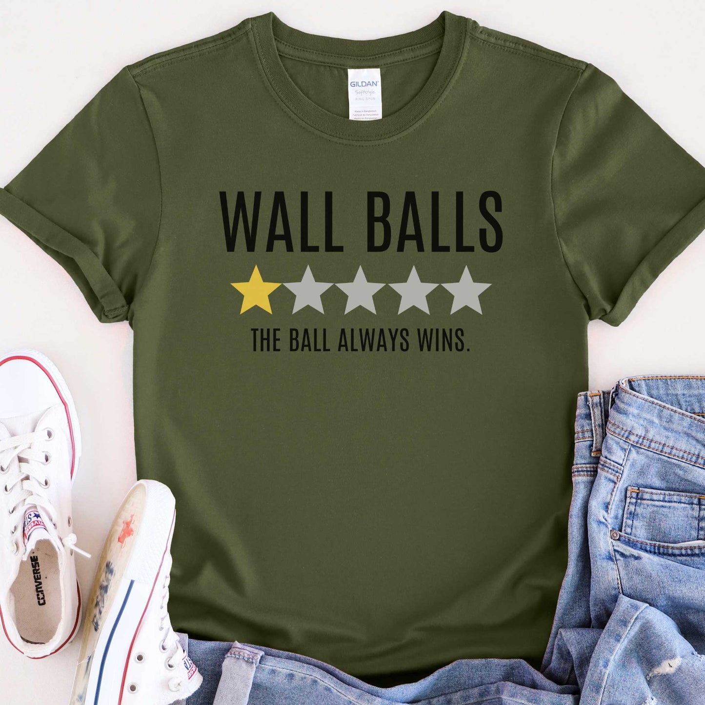 Wall balls the ball always wins T-shirt